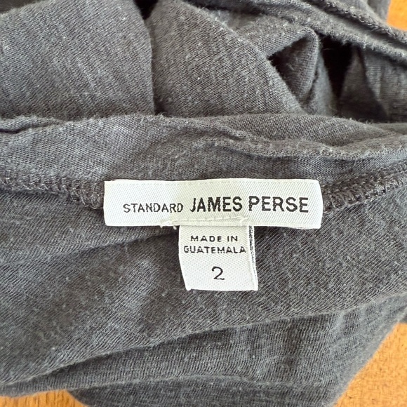 James Perse Deep V-Neck T-Shirt in grey Cotton & Modal Blend Size 2 / Medium - Picture 5 of 5